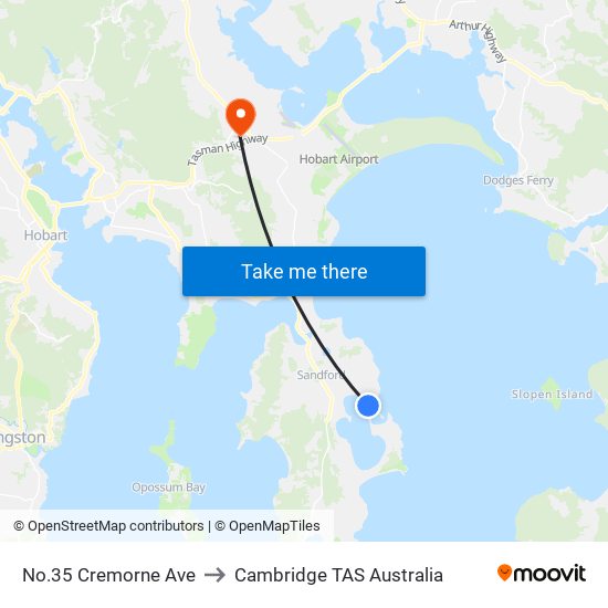 No.35 Cremorne Ave to Cambridge TAS Australia map
