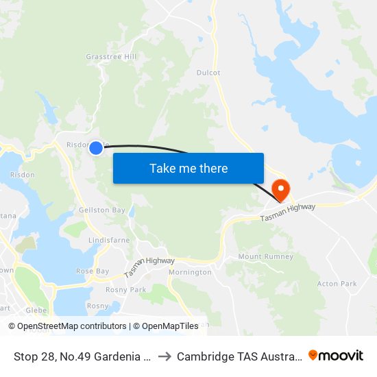 Stop 28, No.49 Gardenia Rd to Cambridge TAS Australia map