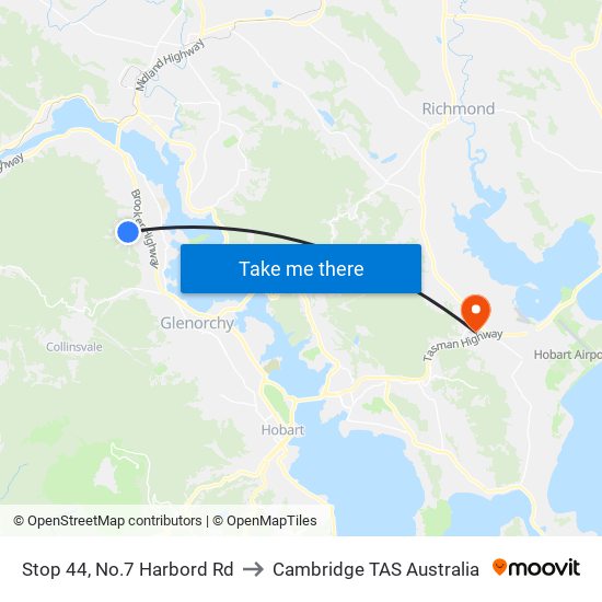 Stop 44, No.7 Harbord Rd to Cambridge TAS Australia map