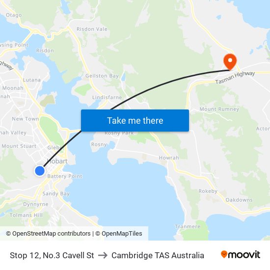 Stop 12, No.3 Cavell St to Cambridge TAS Australia map