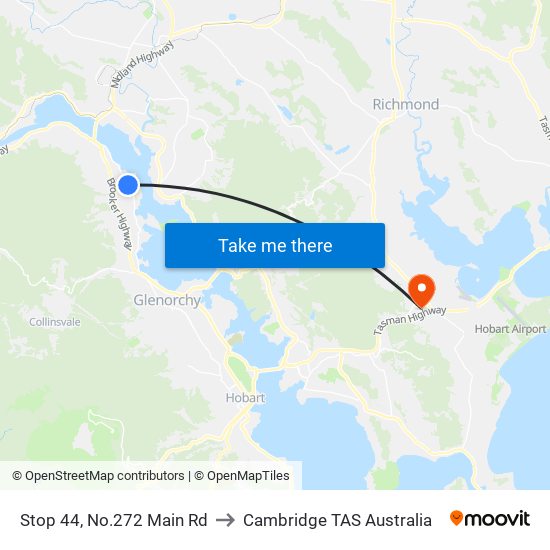 Stop 44, No.272 Main Rd to Cambridge TAS Australia map