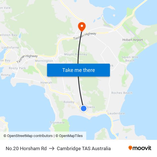 No.20 Horsham Rd to Cambridge TAS Australia map