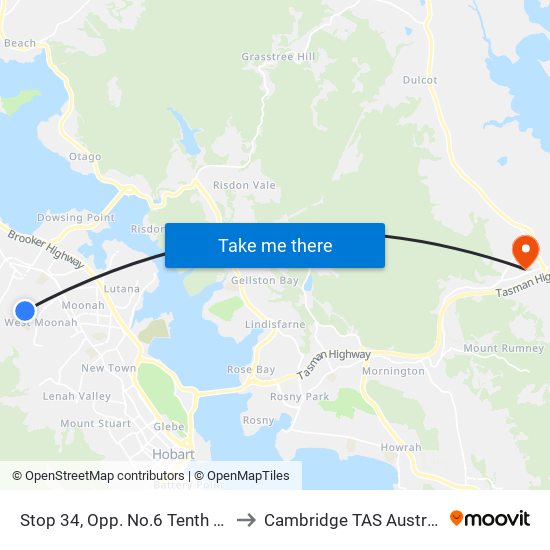 Stop 34, Opp. No.6 Tenth Ave to Cambridge TAS Australia map