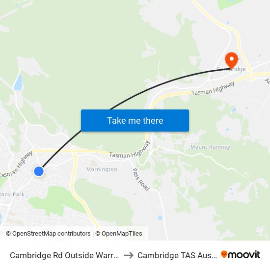 Cambridge Rd Outside Warrane Ps to Cambridge TAS Australia map