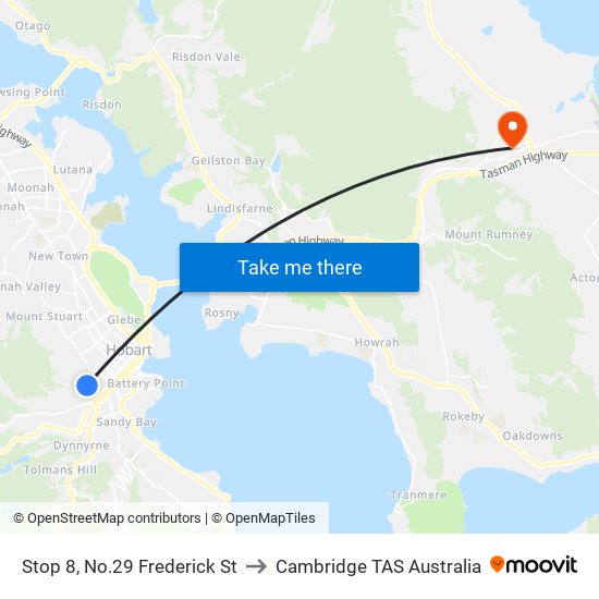 Stop 8, No.29 Frederick St to Cambridge TAS Australia map