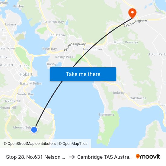 Stop 28, No.631 Nelson Rd to Cambridge TAS Australia map