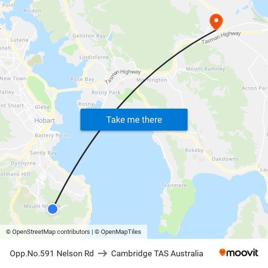 Opp.No.591 Nelson Rd to Cambridge TAS Australia map