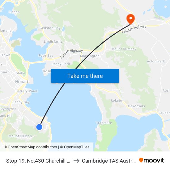Stop 19, No.430 Churchill Ave to Cambridge TAS Australia map