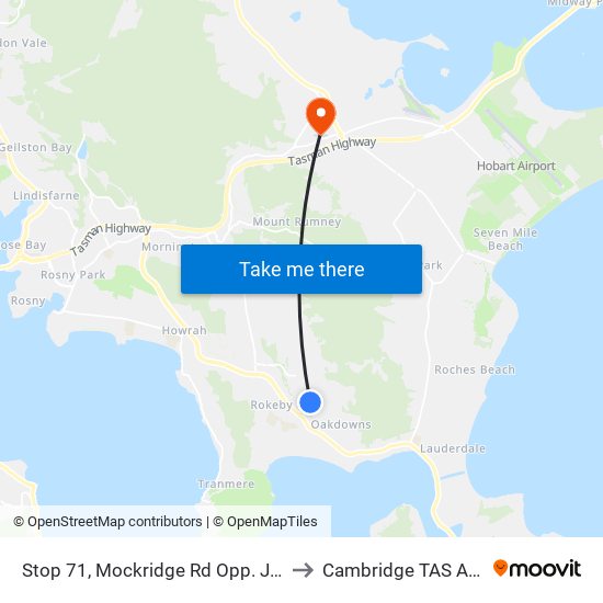 Stop 71, Mockridge Rd Opp. John Paul II to Cambridge TAS Australia map