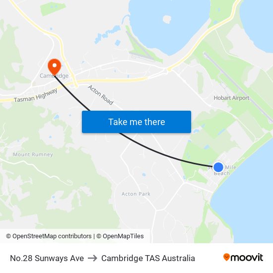 No.28 Sunways Ave to Cambridge TAS Australia map