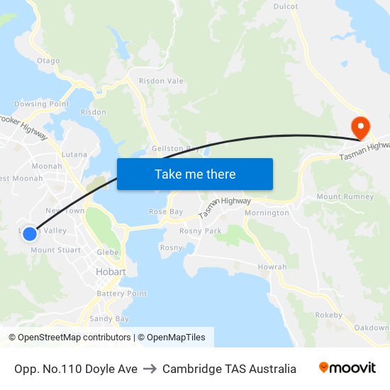 Opp. No.110 Doyle Ave to Cambridge TAS Australia map