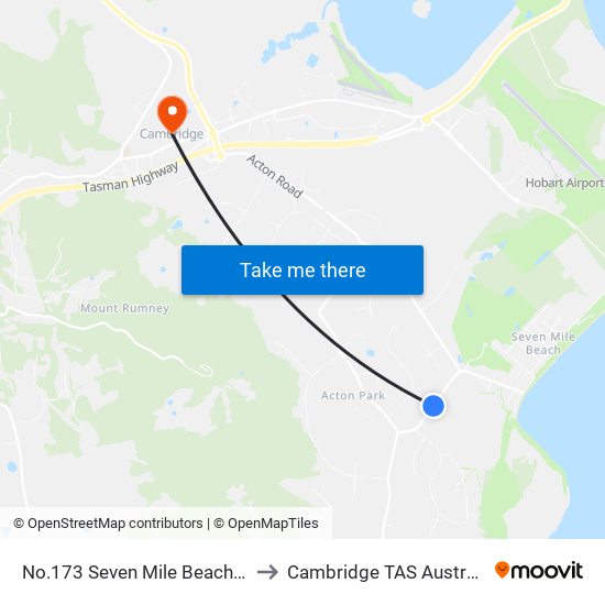 No.173 Seven Mile Beach Rd to Cambridge TAS Australia map