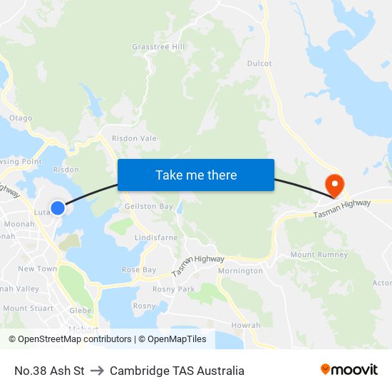 No.38 Ash St to Cambridge TAS Australia map