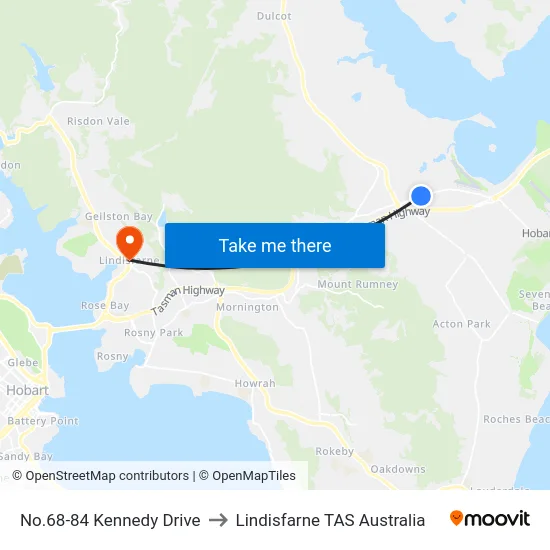 No.68-84 Kennedy Drive to Lindisfarne TAS Australia map