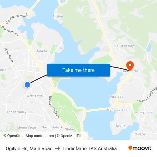 Ogilvie Hs, Main Road to Lindisfarne TAS Australia map
