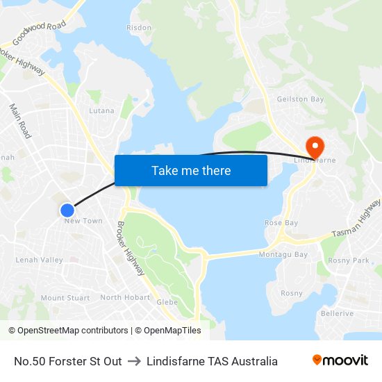No.50 Forster St Out to Lindisfarne TAS Australia map