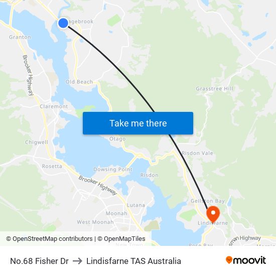 No.68 Fisher Dr to Lindisfarne TAS Australia map