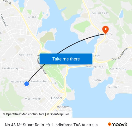 No.43 Mt Stuart Rd In to Lindisfarne TAS Australia map