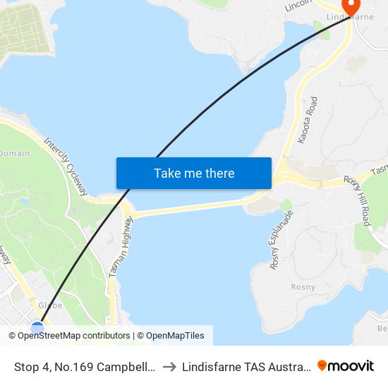 Stop 4, No.169 Campbell St to Lindisfarne TAS Australia map