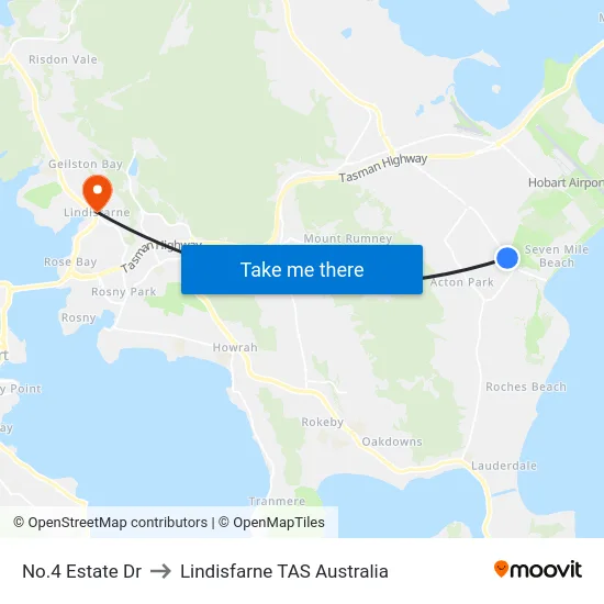 No.4 Estate Dr to Lindisfarne TAS Australia map