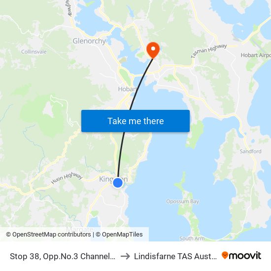 Stop 38, Opp.No.3 Channel Hwy to Lindisfarne TAS Australia map