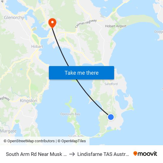 South Arm Rd Near Musk Rd to Lindisfarne TAS Australia map