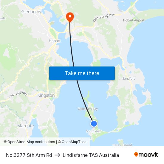 No.3277 Sth Arm Rd to Lindisfarne TAS Australia map