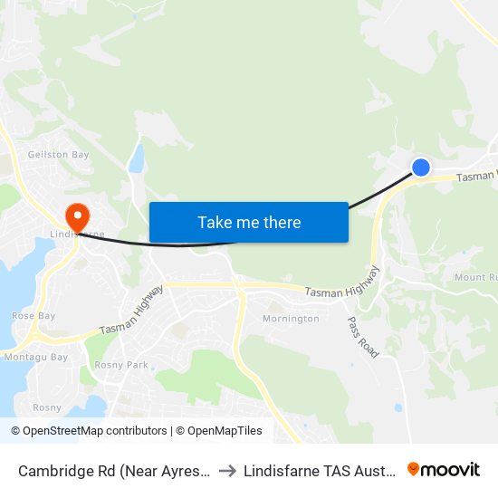 Cambridge Rd (Near Ayres Crt) to Lindisfarne TAS Australia map
