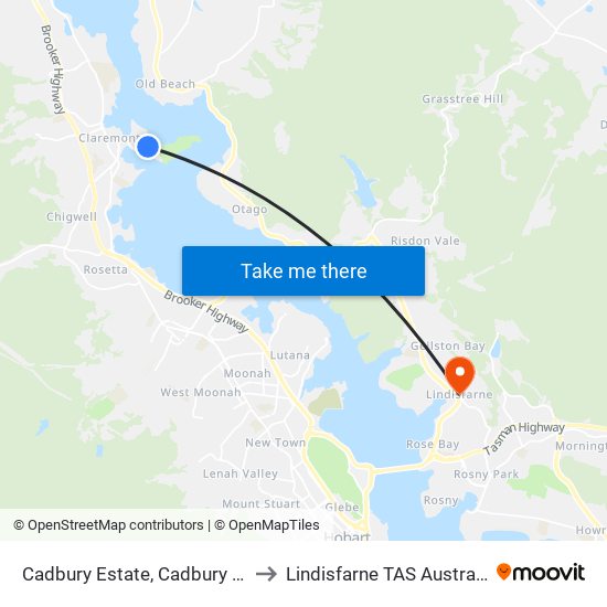 Cadbury Estate, Cadbury Rd to Lindisfarne TAS Australia map