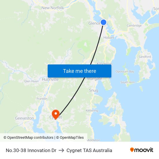No.30-38 Innovation Dr to Cygnet TAS Australia map