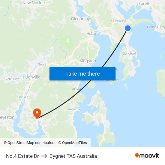 No.4 Estate Dr to Cygnet TAS Australia map