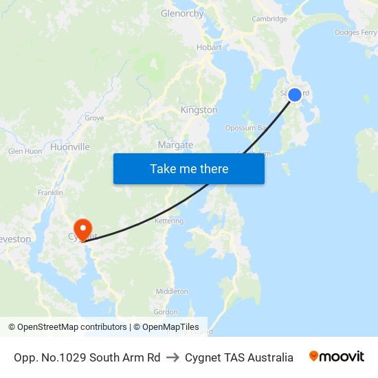 Opp. No.1029 South Arm Rd to Cygnet TAS Australia map