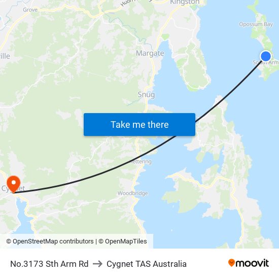 No.3173 Sth Arm Rd to Cygnet TAS Australia map