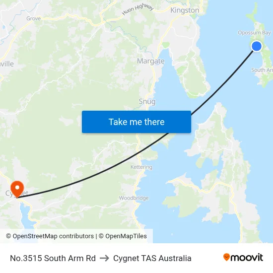 No.3515 South Arm Rd to Cygnet TAS Australia map