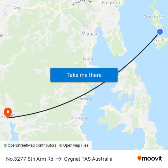 No.3277 Sth Arm Rd to Cygnet TAS Australia map