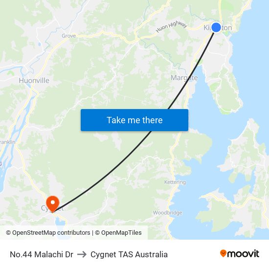 No.44 Malachi Dr to Cygnet TAS Australia map