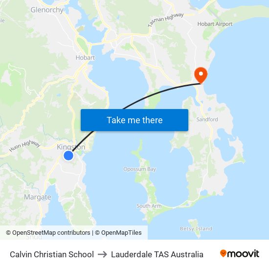 Calvin Christian School to Lauderdale TAS Australia map