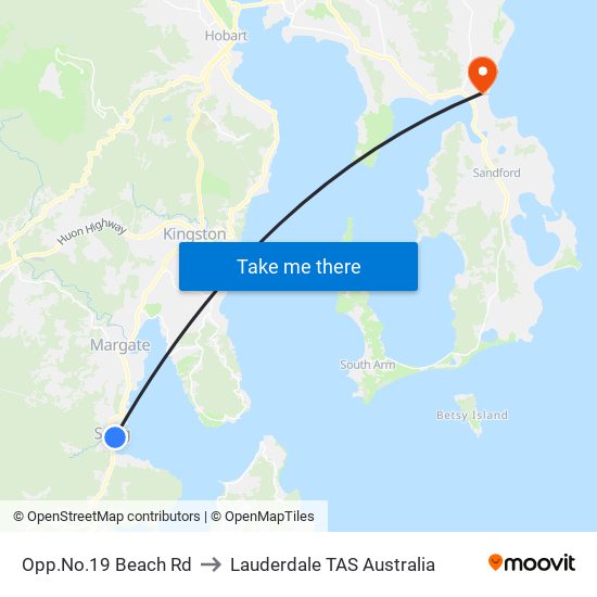 Opp.No.19 Beach Rd to Lauderdale TAS Australia map