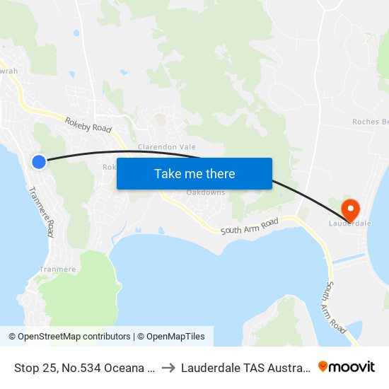 Stop 25, No.534 Oceana Dr to Lauderdale TAS Australia map