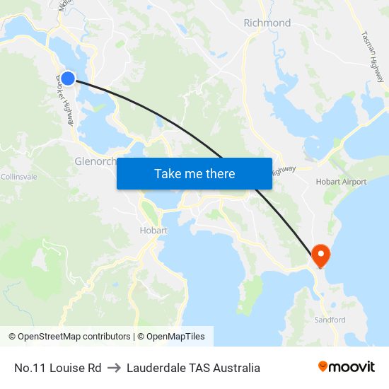 No.11 Louise Rd to Lauderdale TAS Australia map