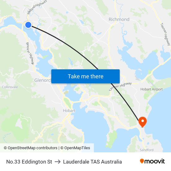 No.33 Eddington St to Lauderdale TAS Australia map