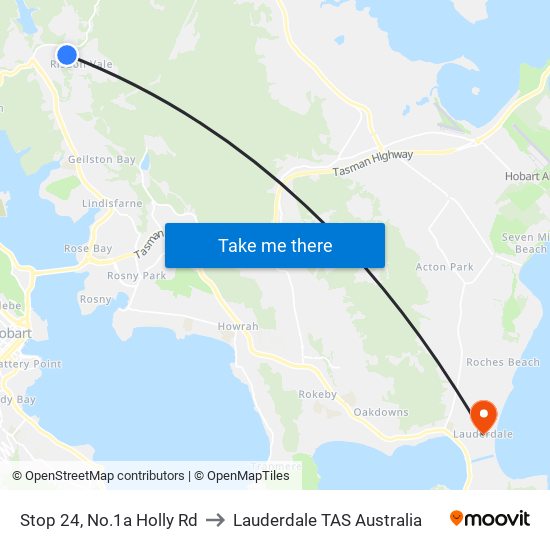 Stop 24, No.1a Holly Rd to Lauderdale TAS Australia map