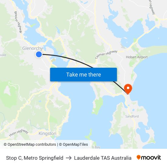 Stop C, Metro Springfield to Lauderdale TAS Australia map