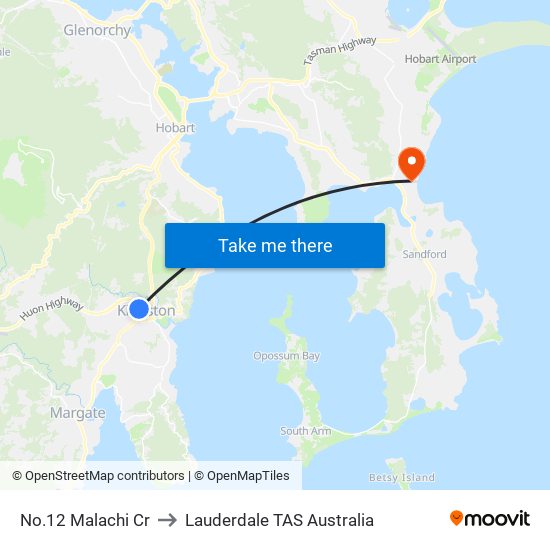 No.12 Malachi Cr to Lauderdale TAS Australia map