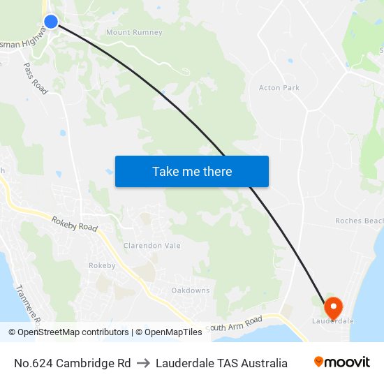 No.624 Cambridge Rd to Lauderdale TAS Australia map