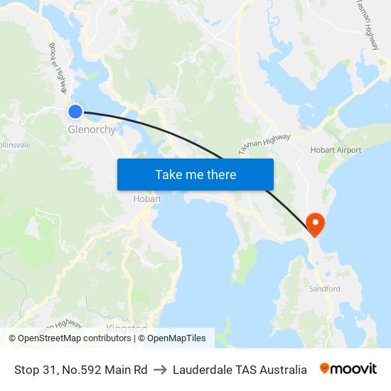 Stop 31, No.592 Main Rd to Lauderdale TAS Australia map