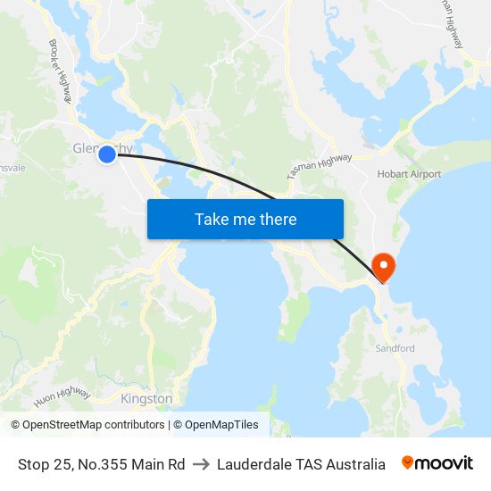 Stop 25, No.355 Main Rd to Lauderdale TAS Australia map