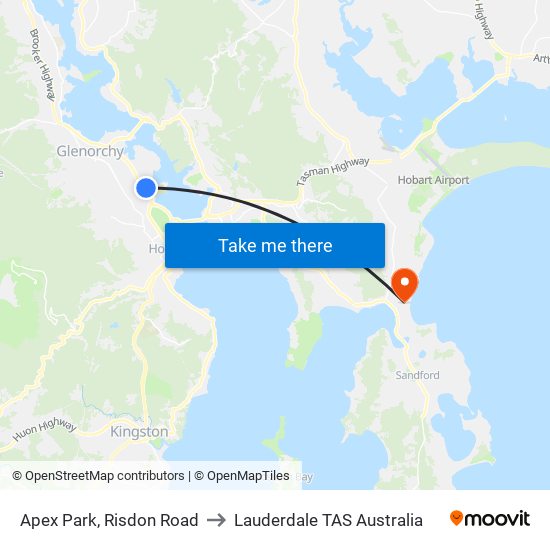 Apex Park, Risdon Road to Lauderdale TAS Australia map