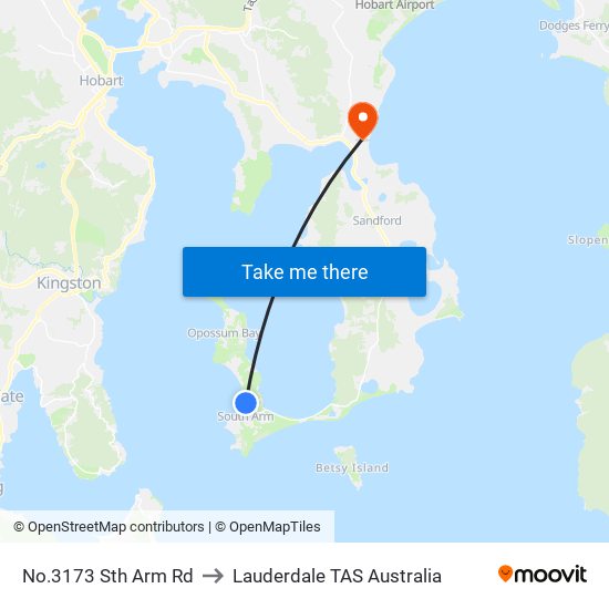 No.3173 Sth Arm Rd to Lauderdale TAS Australia map