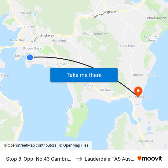 Stop 8, Opp. No.43 Cambridge Rd to Lauderdale TAS Australia map